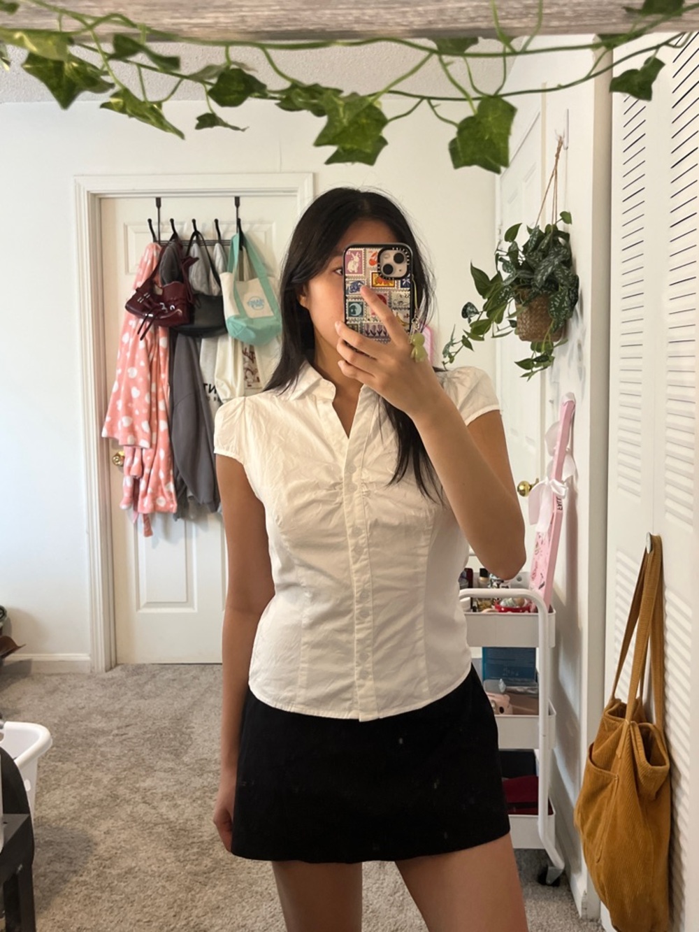 princess polly white short sleeved button up top